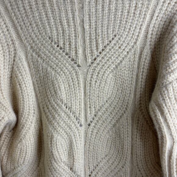 MNG Basics Mango Cream Braided Cable Knit Chunky Sweater  Cozy Staple Capsule SM - Picture 9 of 9